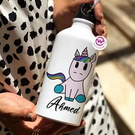 Water Bottle flask-Aluminium - Unicorn - WE PRINT