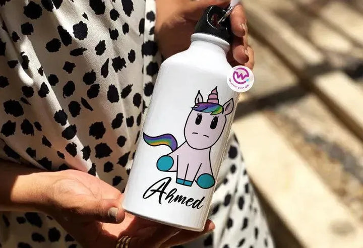 Water Bottle flask-Aluminium - Unicorn - WE PRINT