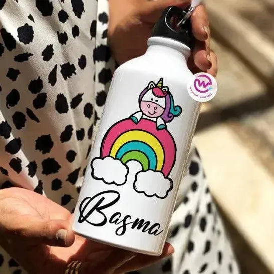 Water Bottle flask-Aluminium - Unicorn - WE PRINT