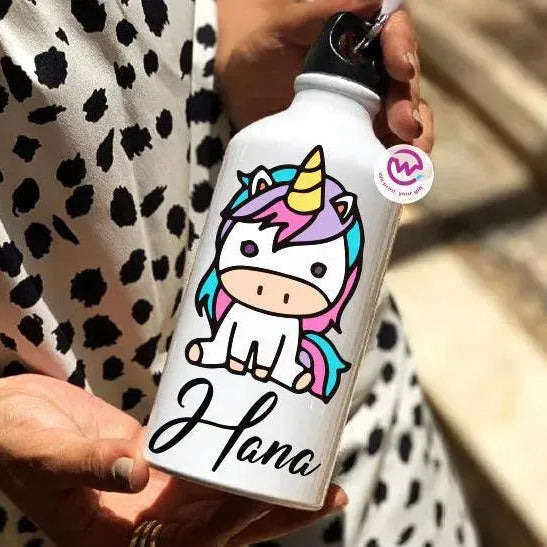 Water Bottle flask-Aluminium - Unicorn - WE PRINT