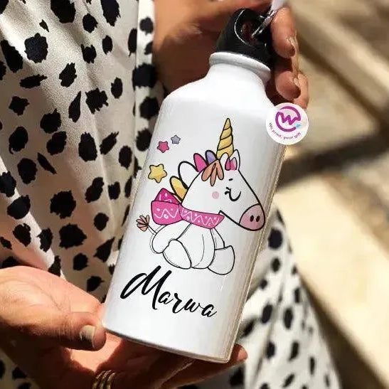 Water Bottle flask-Aluminium - Unicorn - WE PRINT