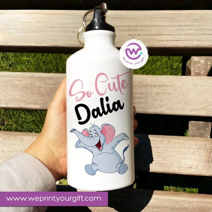 Water Bottle flask -Aluminum -Cute Elephant - WE PRINT