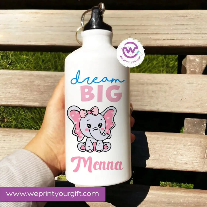 Water Bottle flask -Aluminum -Cute Elephant - WE PRINT