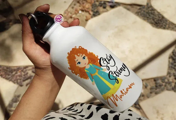 Water Bottle flask -Aluminum -DISNEY PRINCESS - WE PRINT