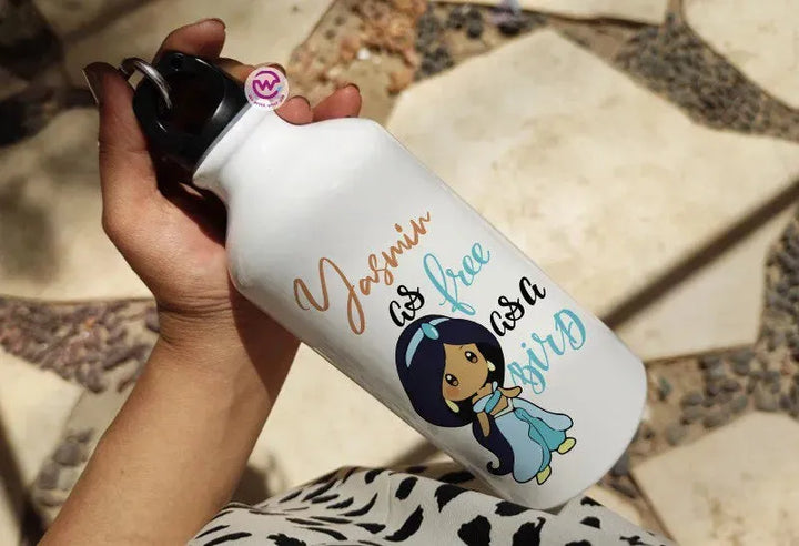 Water Bottle flask -Aluminum -DISNEY PRINCESS - WE PRINT