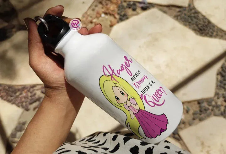 Water Bottle flask -Aluminum -DISNEY PRINCESS - WE PRINT