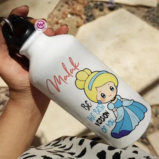 Water Bottle flask -Aluminum -DISNEY PRINCESS - WE PRINT