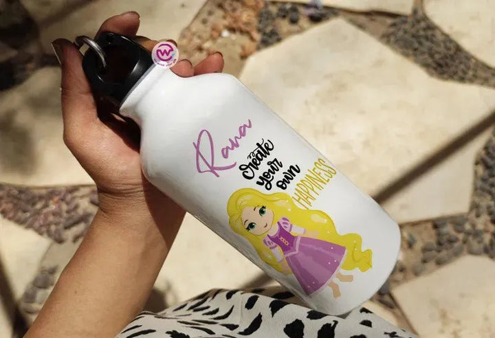 Water Bottle flask -Aluminum -DISNEY PRINCESS - WE PRINT