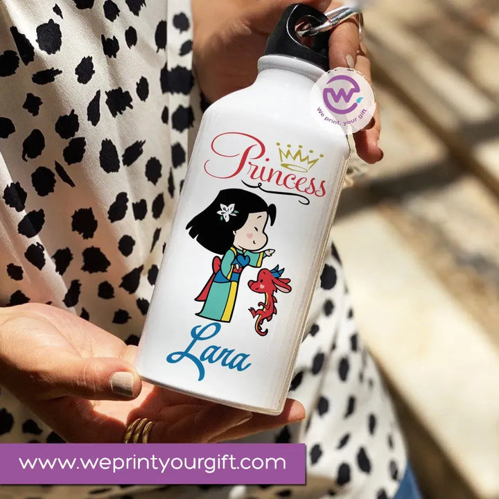 Water Bottle flask -Aluminum -Disney Princesses New - WE PRINT