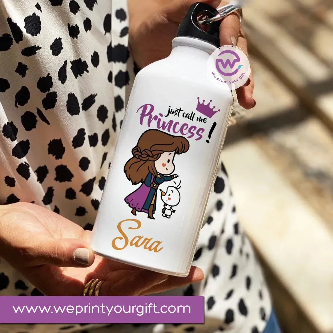 Water Bottle flask -Aluminum -Disney Princesses New - WE PRINT