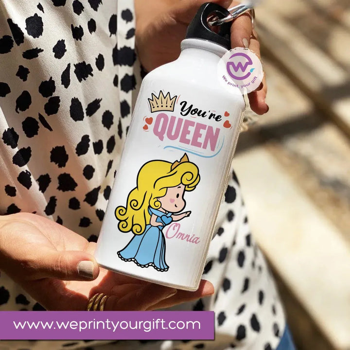 Water Bottle flask -Aluminum -Disney Princesses New - WE PRINT