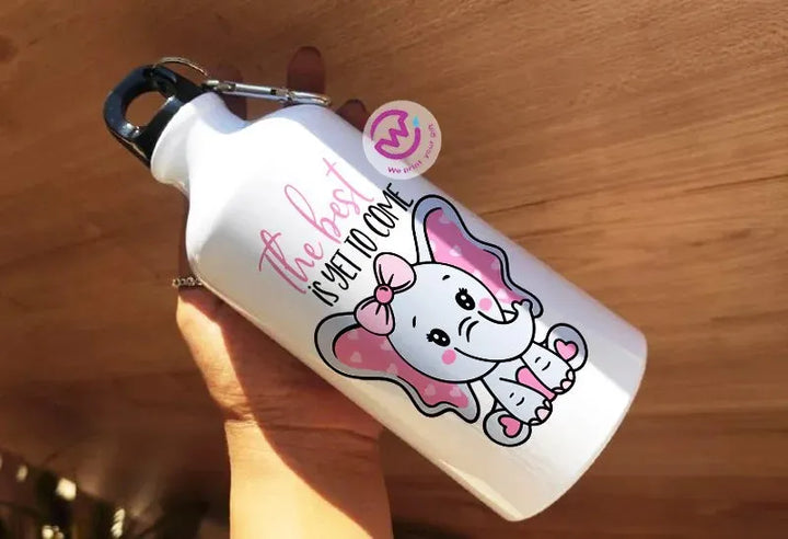 Water Bottle flask -Aluminum -Elephant - WE PRINT