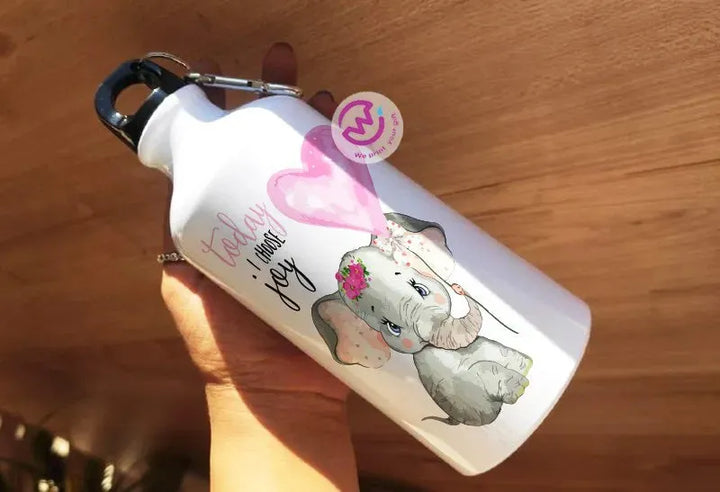 Water Bottle flask -Aluminum -Elephant - WE PRINT