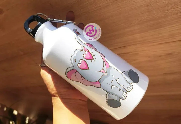 Water Bottle flask -Aluminum -Elephant - WE PRINT