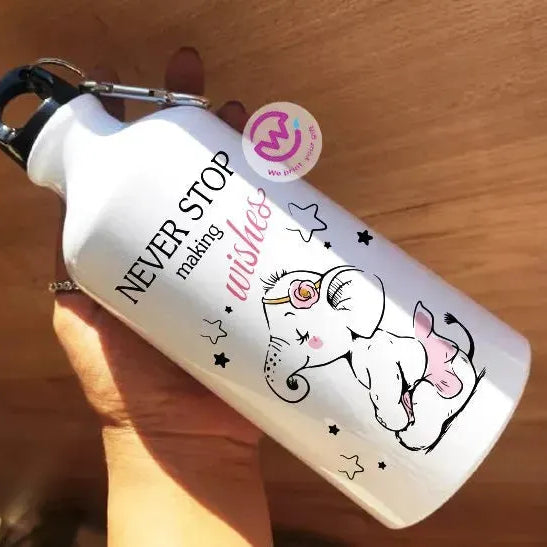 Water Bottle flask -Aluminum -Elephant - WE PRINT