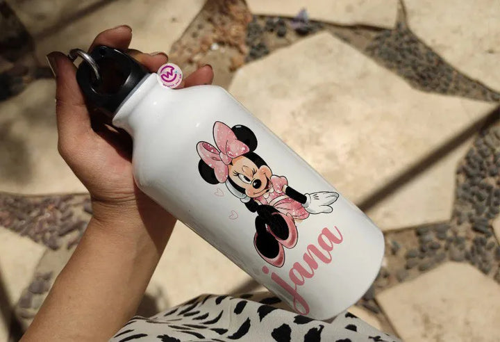 Water Bottle flask -Aluminum -Minnie & mickey - WE PRINT