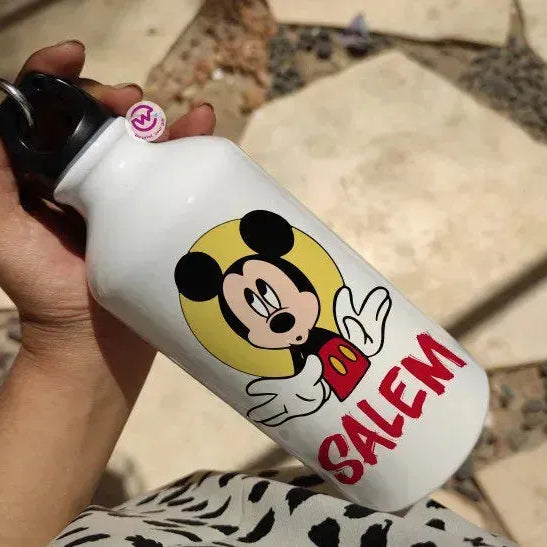 Water Bottle flask -Aluminum -Minnie & mickey - WE PRINT