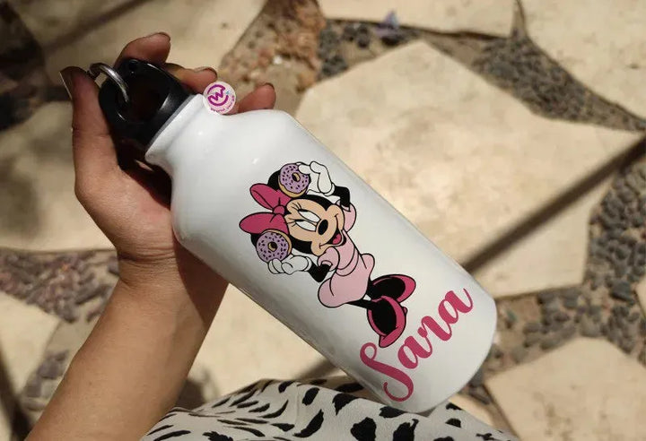 Water Bottle flask -Aluminum -Minnie & mickey - WE PRINT