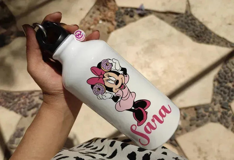 Water Bottle flask -Aluminum -Minnie & mickey - WE PRINT