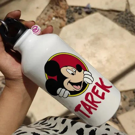 Water Bottle flask -Aluminum -Minnie & mickey - WE PRINT