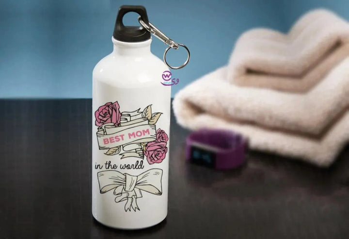 Water Bottle flask -Aluminum - Mom Designs - WE PRINT