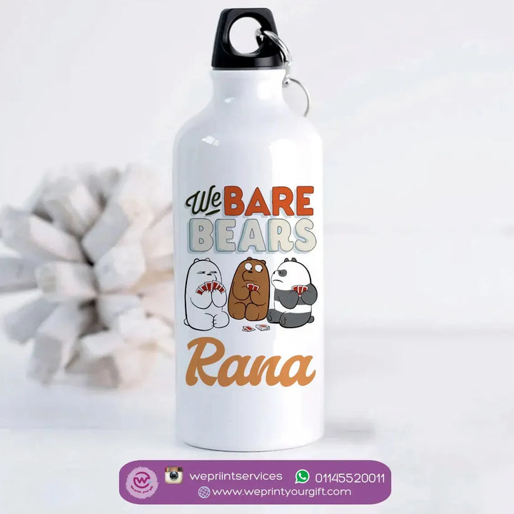 Water Bottle flask -Aluminum -Three Bears - WE PRINT