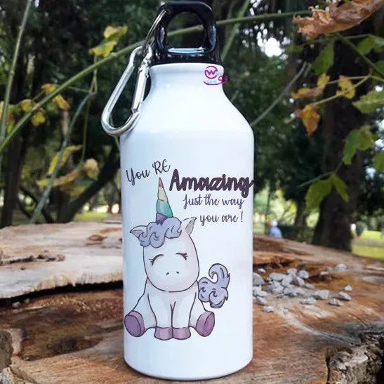 Water Bottle flask -Aluminum -Unicorn New - WE PRINT