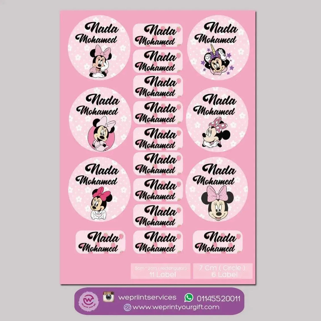 Waterproof label - school label Minnie - WE PRINT