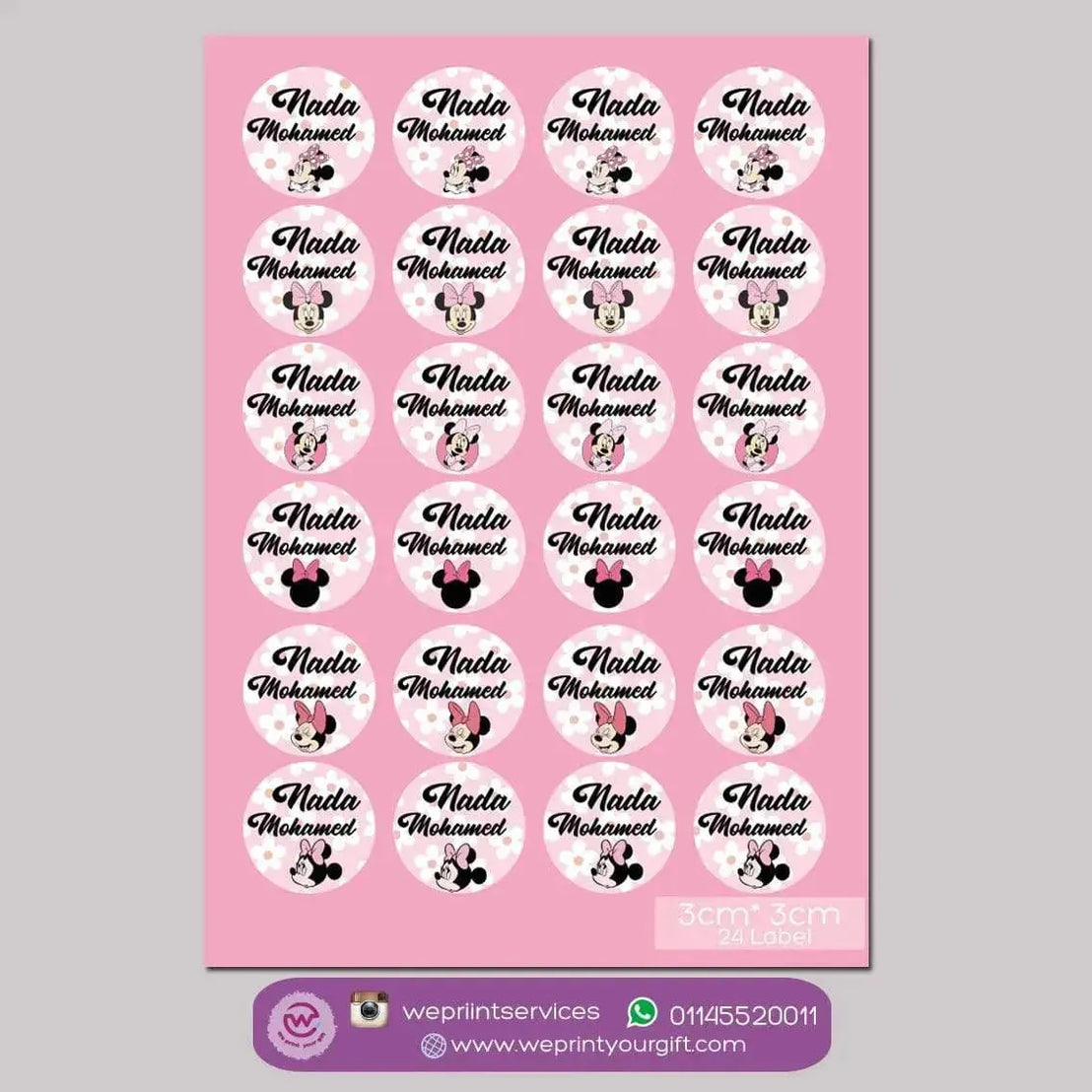 Waterproof label - school label Minnie - WE PRINT
