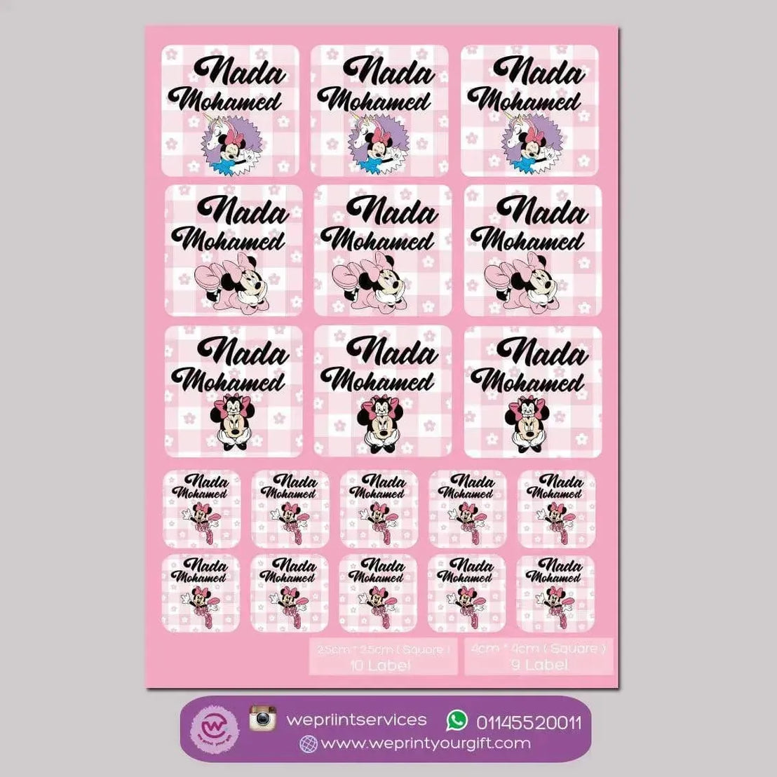 Waterproof label - school label Minnie - WE PRINT