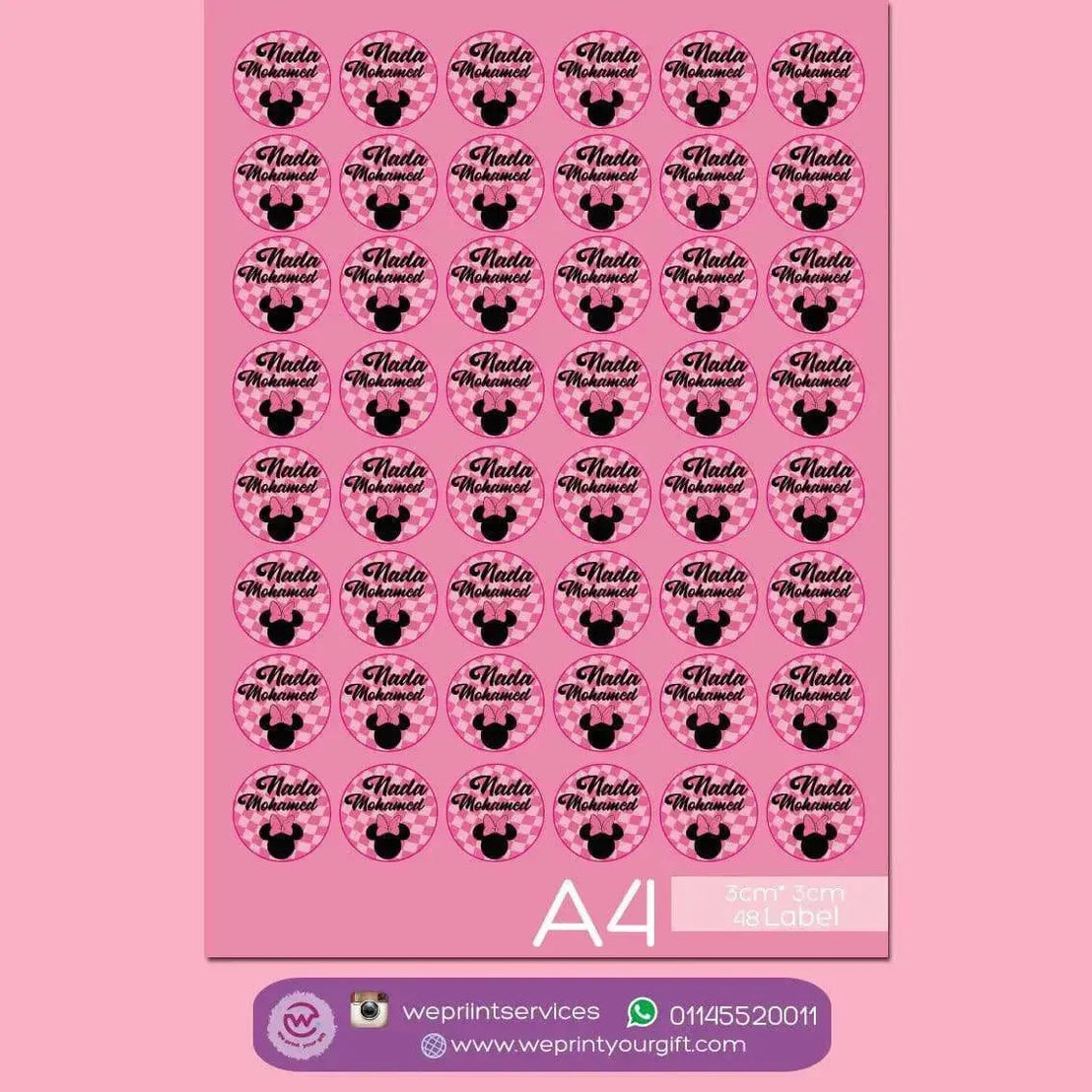 Waterproof label - school label Minnie - WE PRINT