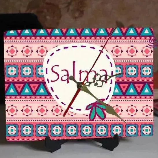 Wooden Desk Clock -Arabic Names-A - WE PRINT