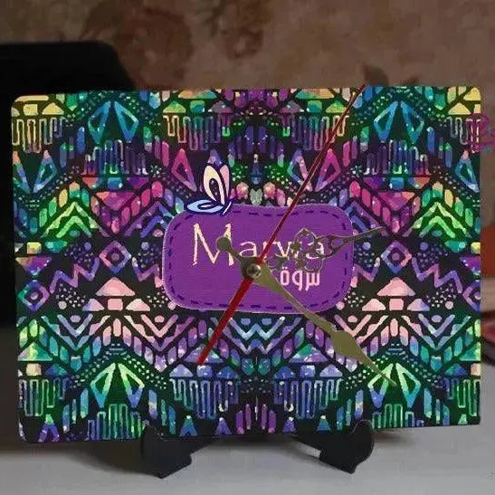 Wooden Desk Clock -Arabic Names-A - WE PRINT