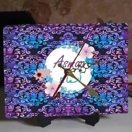 Wooden Desk Clock -Arabic Names-A - WE PRINT