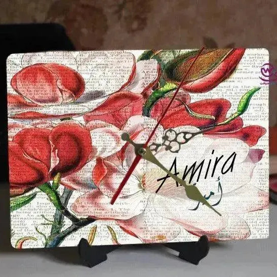 Wooden Desk Clock -Arabic Names-A - WE PRINT