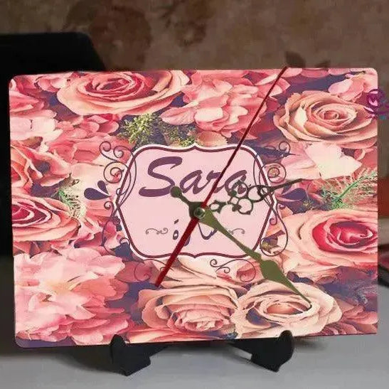 Wooden Desk Clock -Arabic Names-A - WE PRINT