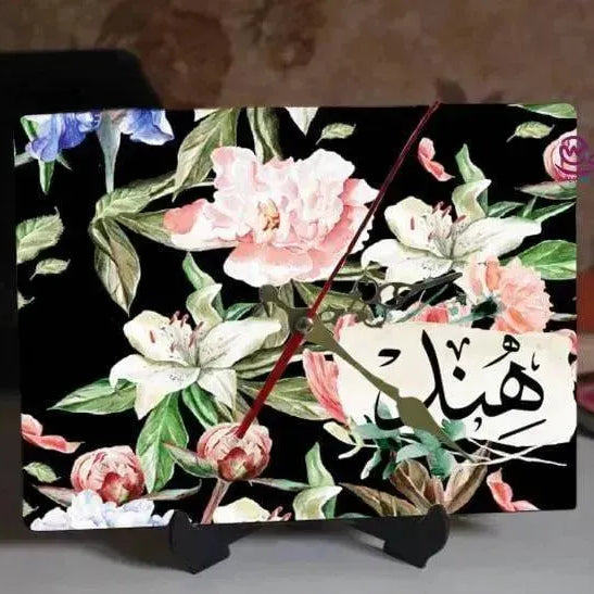 Wooden Desk Clock -Arabic Names-B - WE PRINT
