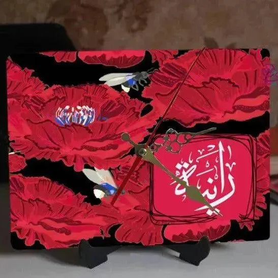 Wooden Desk Clock -Arabic Names-B - WE PRINT