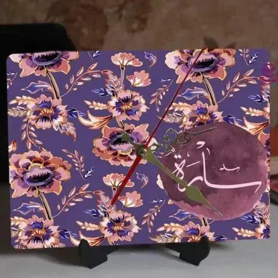 Wooden Desk Clock -Arabic Names-B - WE PRINT