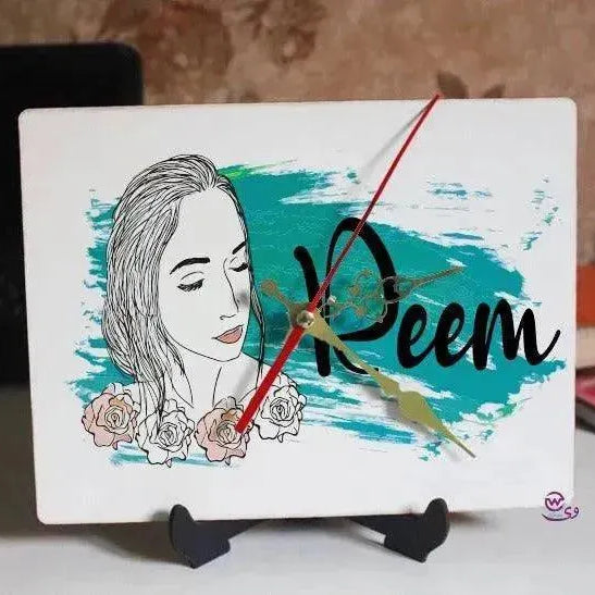 Wooden Desk Clock -English Names - WE PRINT