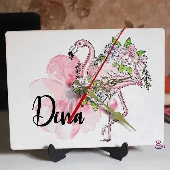 Wooden Desk Clock -English Names - WE PRINT