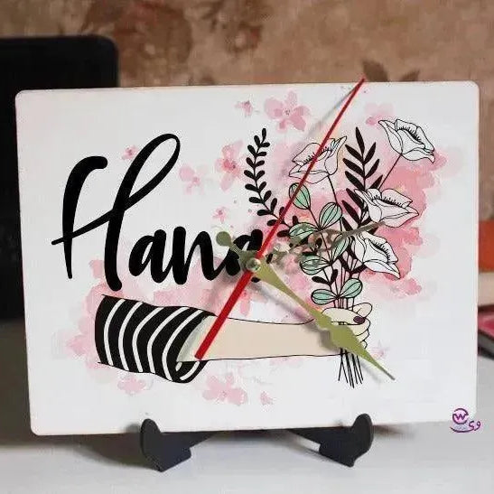 Wooden Desk Clock -English Names - WE PRINT