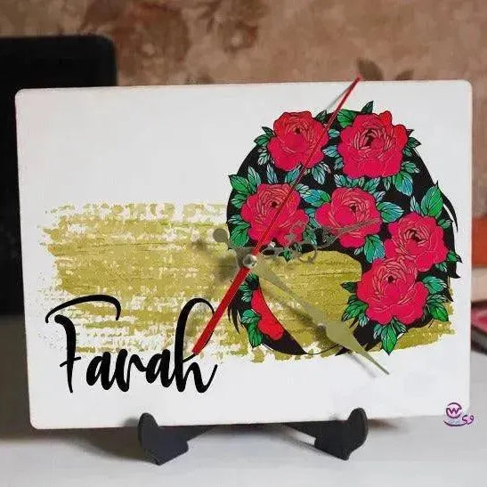 Wooden Desk Clock -English Names - WE PRINT