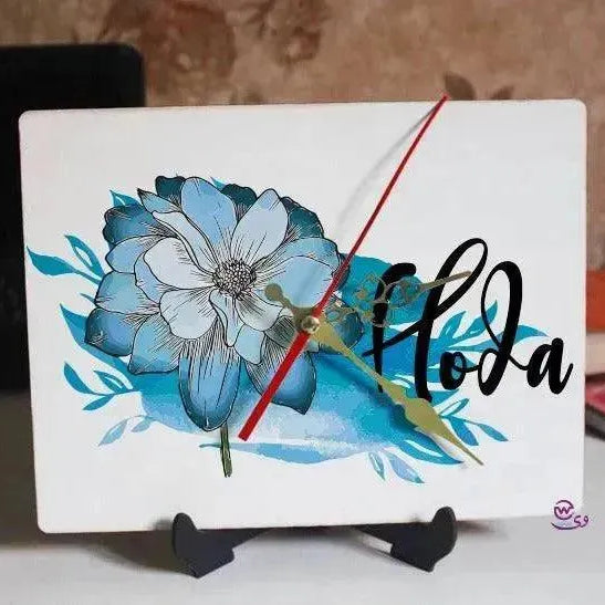 Wooden Desk Clock -English Names - WE PRINT