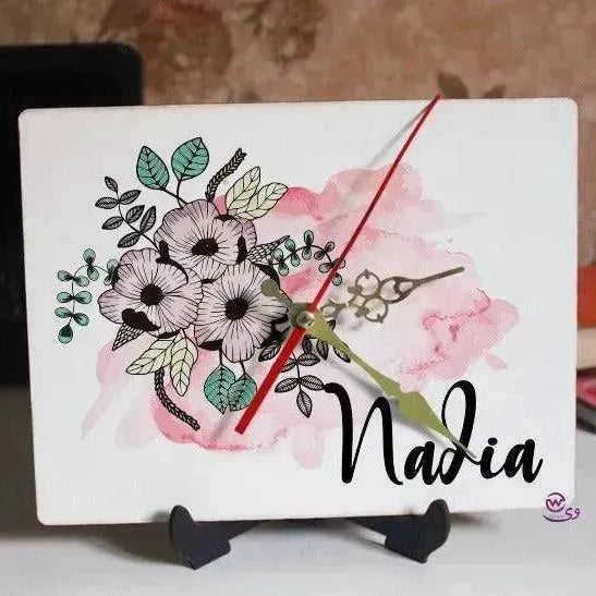 Wooden Desk Clock -English Names - WE PRINT