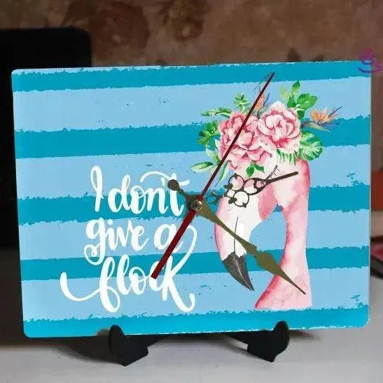 Wooden Desk Clock - Flamingo - WE PRINT