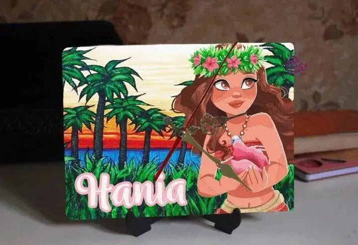 Wooden Desk Clock - Moana - WE PRINT