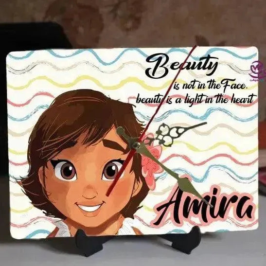 Wooden Desk Clock - Moana - WE PRINT