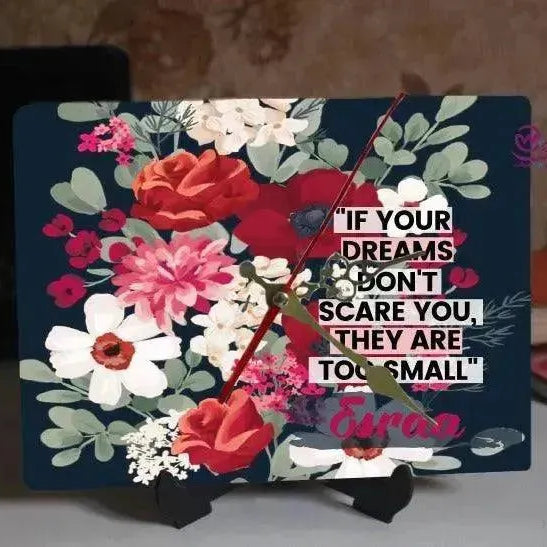 Wooden Desk Clock -Motivational Quotes - WE PRINT