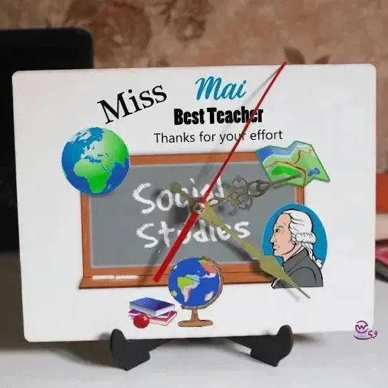 Wooden Desk Clock - Teachers - WE PRINT